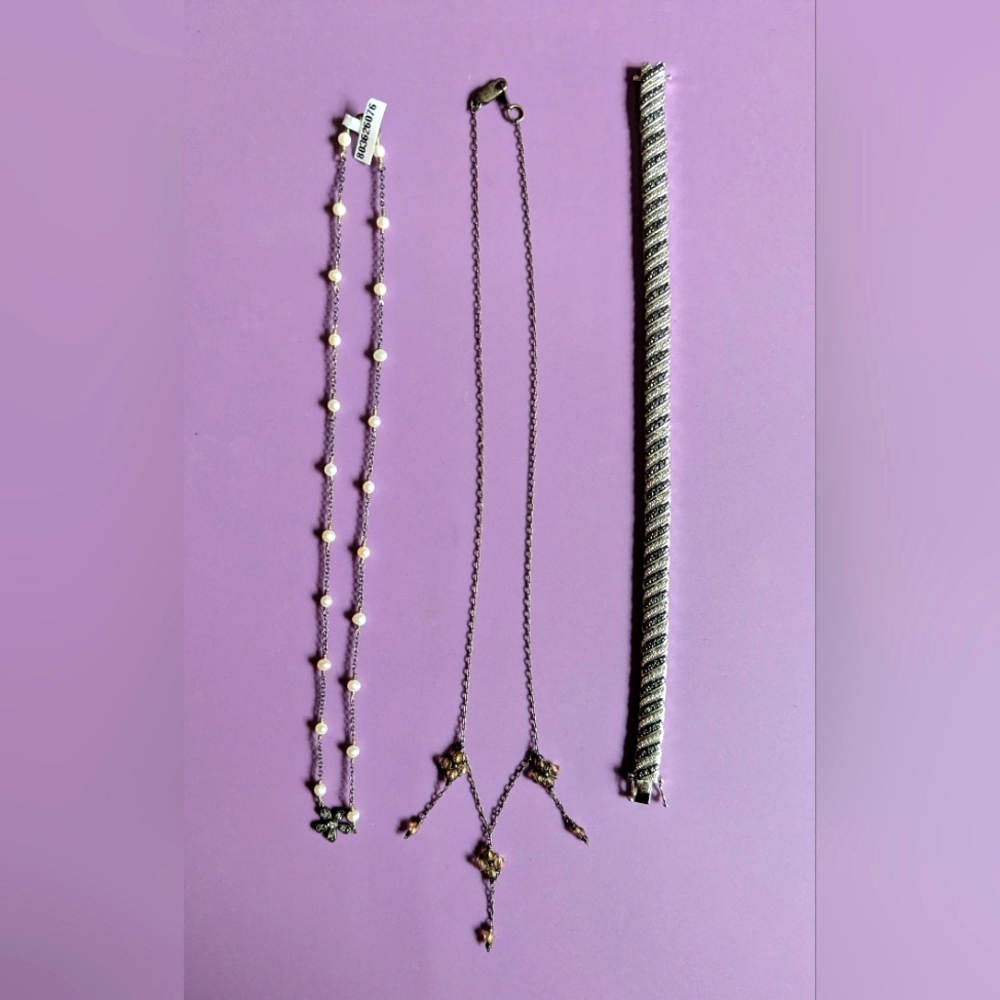 Two Necklaces and a bracelet